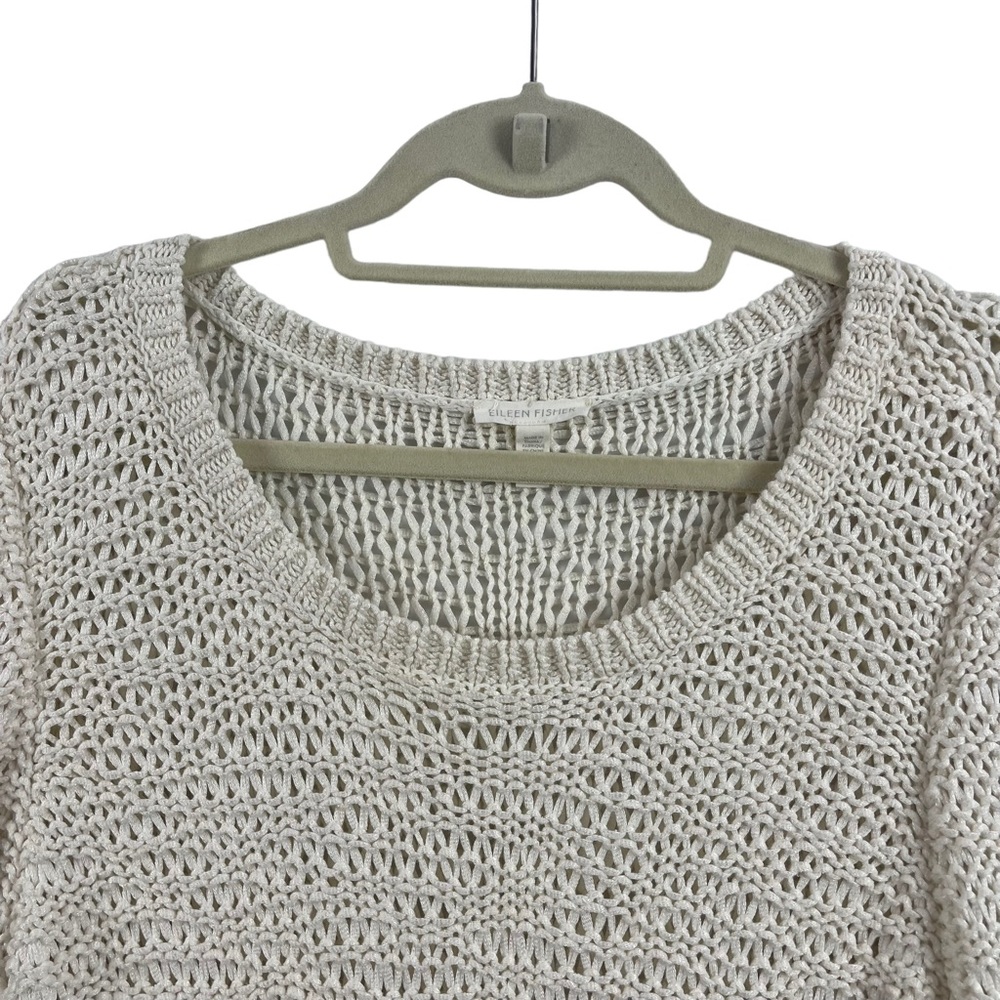 Eileen Fisher Cream Loose Knit Scoop Neck Sweater Sz. XL - Picture 5 of 9
